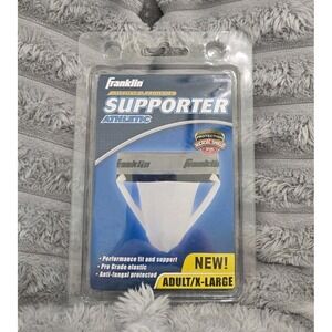 Franklin Sports Adult XL Athletic Supporter Jockstrap Antimicrobial White NEW